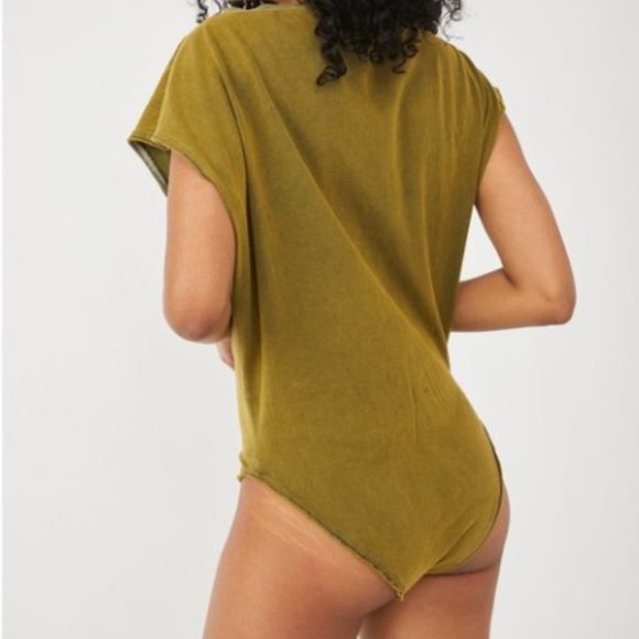 Free People Road Trip Bodysuit Top Verde Green NWT - Picture 2 of 8
